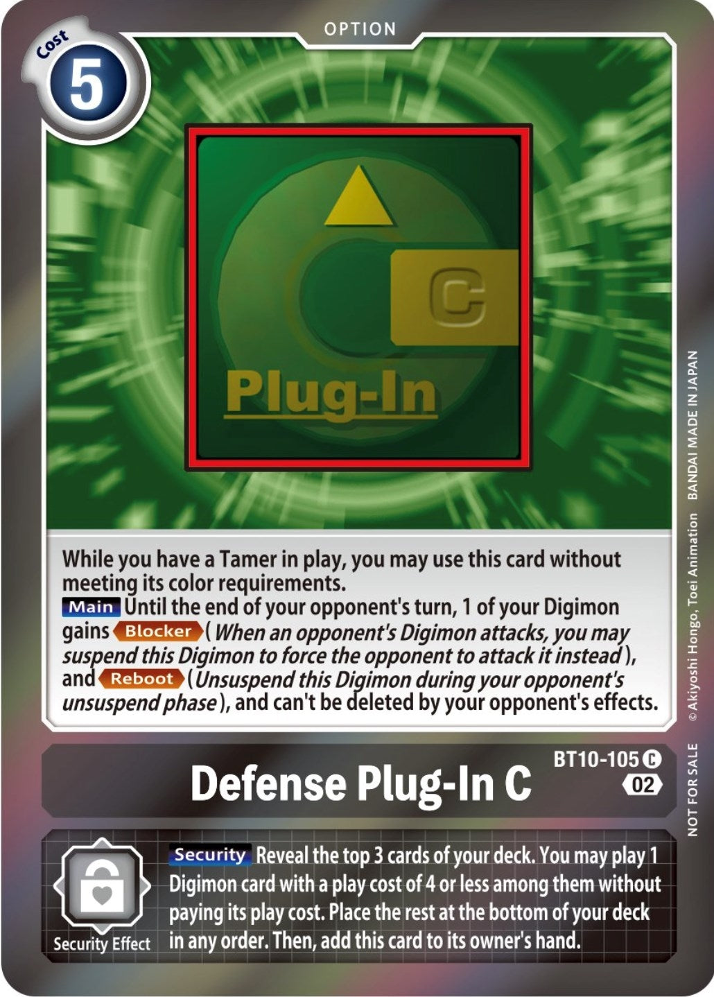 Defense Plug-In C (Event Pack 4) (10105) [BT10] - Digimon Card Game Single