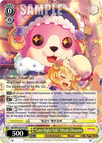 ’Late-Night Talk’ Misaki Okusawa (SR) (95017) [BD/W95] - Weiss Schwarz Single