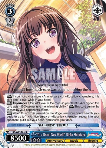 ’To a Brand New World’ Rinko Shirokane (95091) [BD/W95] - Weiss Schwarz Single