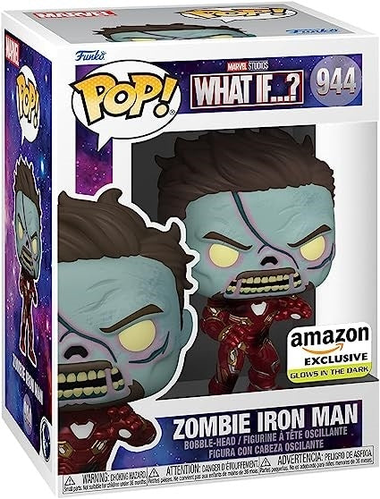 Marvel: What if? Zombie Iron Man (Glow in the Dark) (Amazon Exclusive) (944) [POP!] - Funko Sealed
