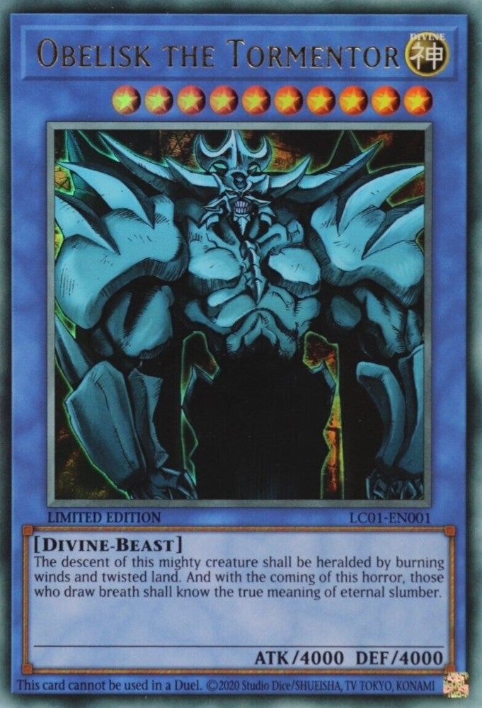 Obelisk the Tormentor (25th Anniversary Edition) (1001) (LC01) - YuGiOh Single
