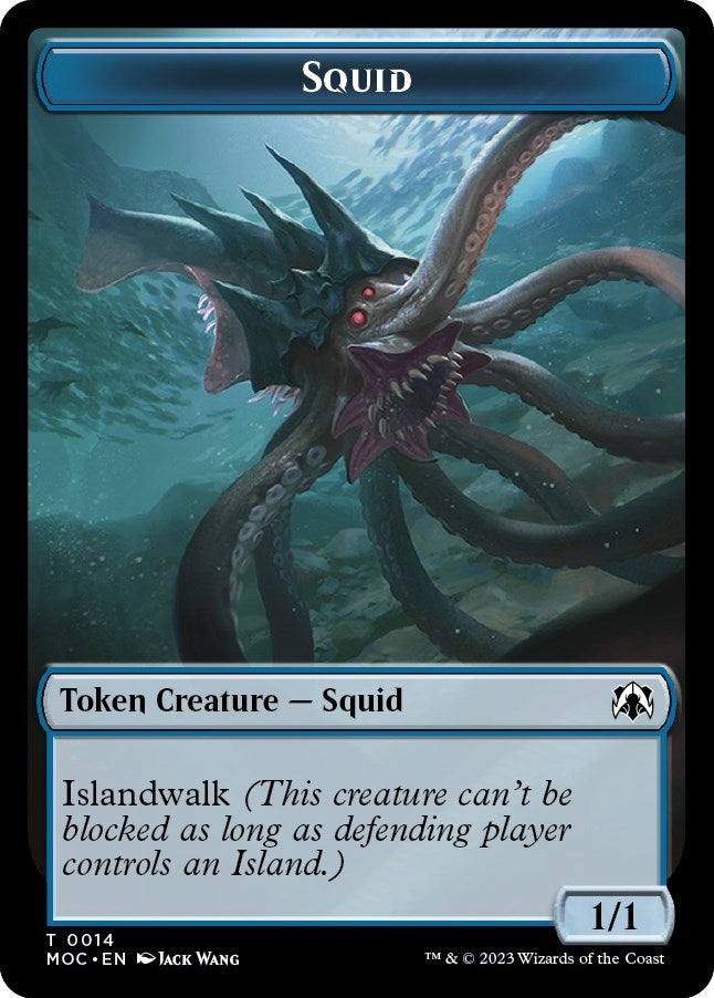 Squid // Human Double-sided Token (0) [MOC] - MTG Single