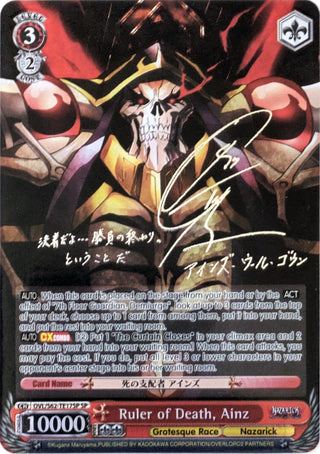 Ruler of Death Ainz (SP) (Silver Signature) (6217) [OVL/S62] - Weiss Schwarz Single