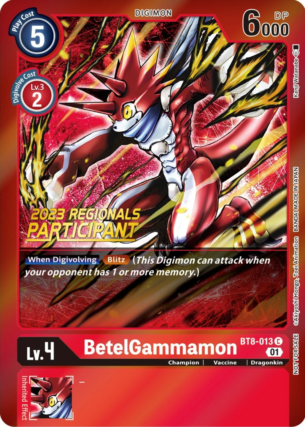 BetelGammamon (2023 Regionals Participant) (8013) [BT08] - Digimon Card Game Single