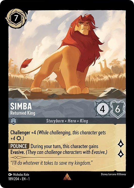 Simba - Returned King (189) (1) - Disney Lorcana Single