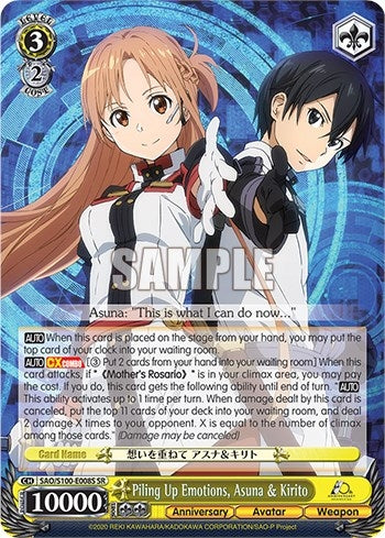 Piling Up Emotions Asuna & Kirito (SR) (100008) [SAO/S100] - Weiss Schwarz Single