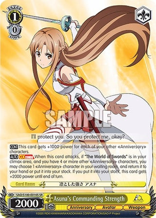 Asuna’s Commanding Strength (SR) (100010) [SAO/S100] - Weiss Schwarz Single