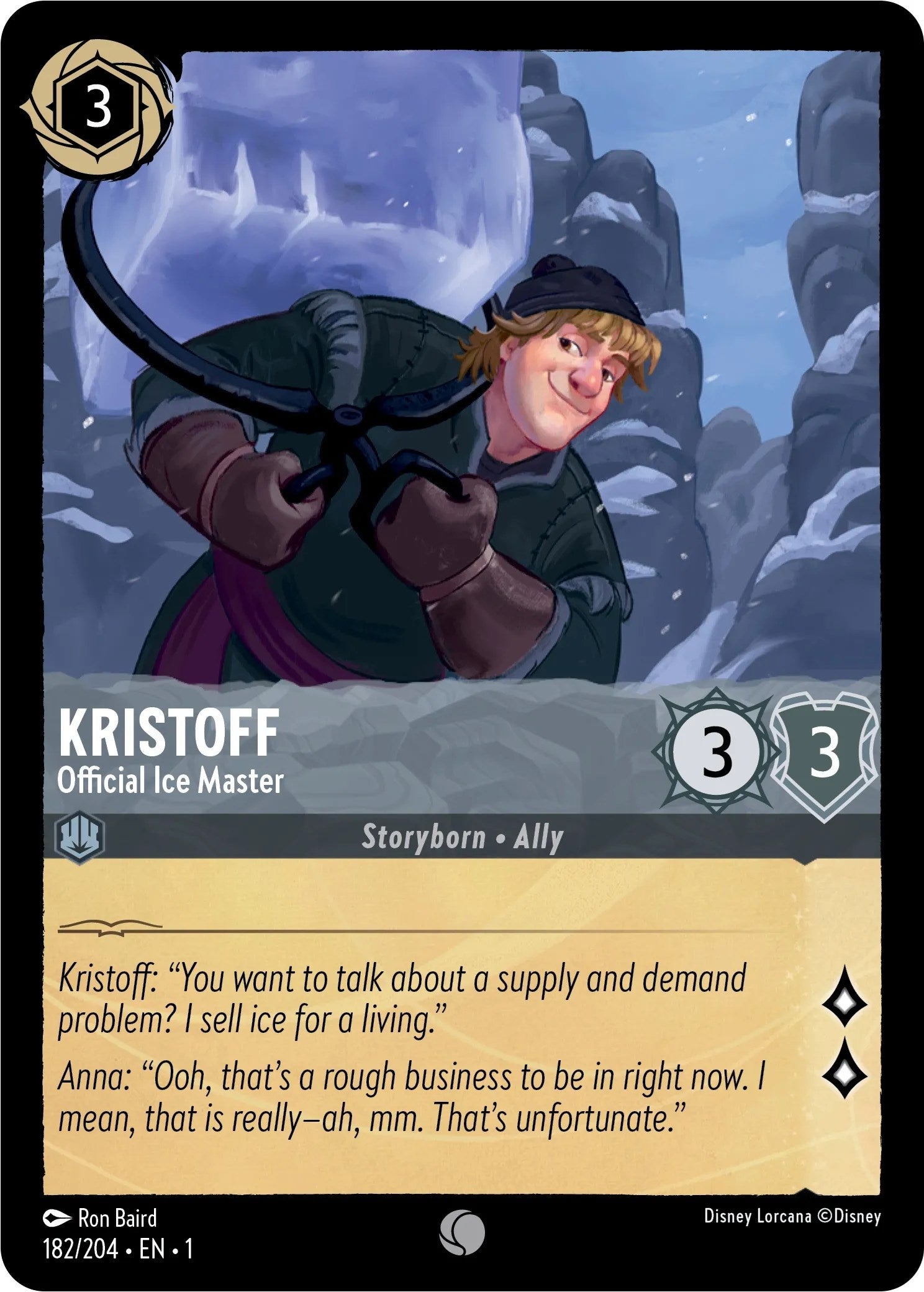 Kristoff - Official Ice Master (182) (1) - Disney Lorcana Single