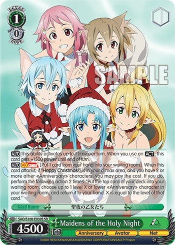 Maidens of the Holy Night (SR) (100030) [SAO/S100] - Weiss Schwarz Single