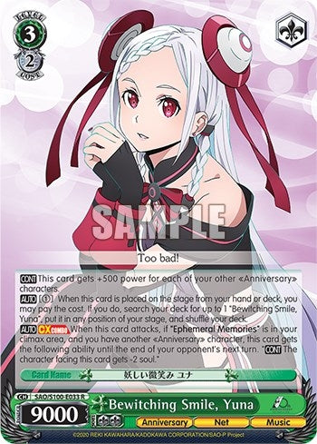 Bewitching Smile Yuna (100033) [SAO/S100] - Weiss Schwarz Single