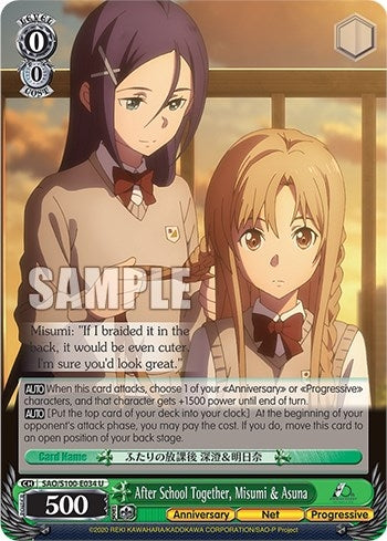 After School Together Misumi & Asuna (100034) [SAO/S100] - Weiss Schwarz Single