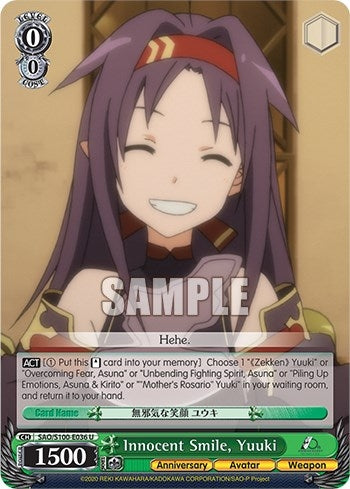 Innocent Smile Yuuki (100036) [SAO/S100] - Weiss Schwarz Single