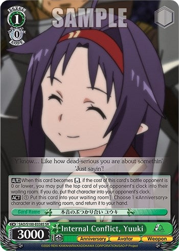 Internal Conflict Yuuki (SR) (100038) [SAO/S100] - Weiss Schwarz Single