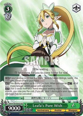 Leafa’s Pure Wish (SR) (100042) [SAO/S100] - Weiss Schwarz Single