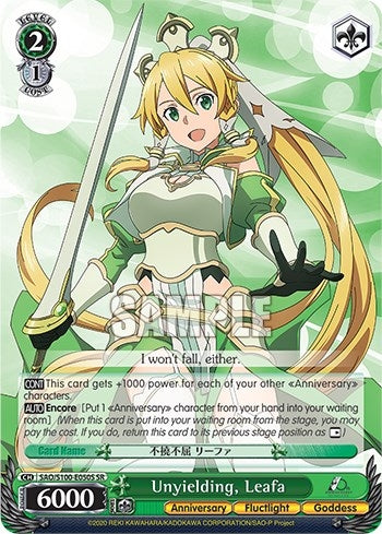 Unyielding Leafa (SR) (100050) [SAO/S100] - Weiss Schwarz Single