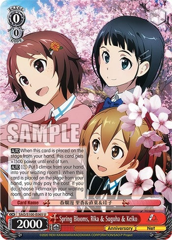 Spring Blooms Rika & Suguha & Keiko (100065) [SAO/S100] - Weiss Schwarz Single