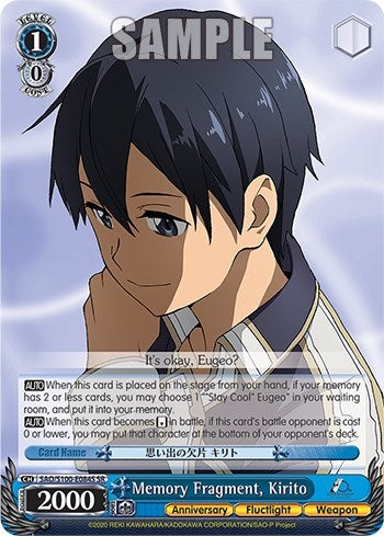 Memory Fragment Kirito (SR) (100084) [SAO/S100] - Weiss Schwarz Single