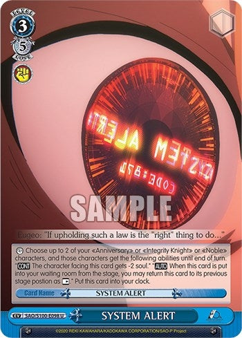 SYSTEM ALERT (100098) [SAO/S100] - Weiss Schwarz Single