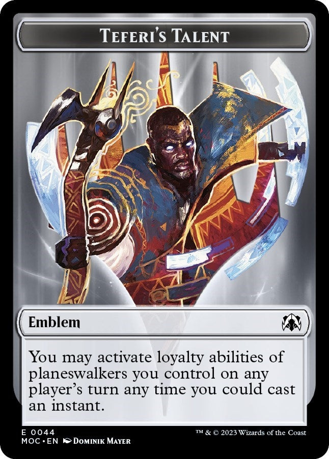 Emblem - Teferi’s Talent // Phyrexian Myr Double-Sided Token (0) [MOC] - MTG Single