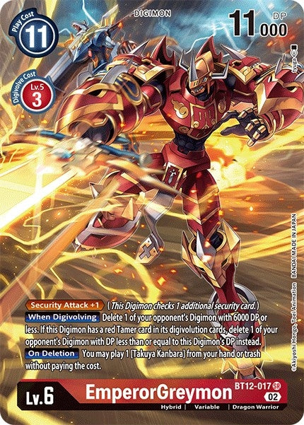 EmperorGreymon (Alternate Art) (12017) [BT12] - Digimon Card Game Single