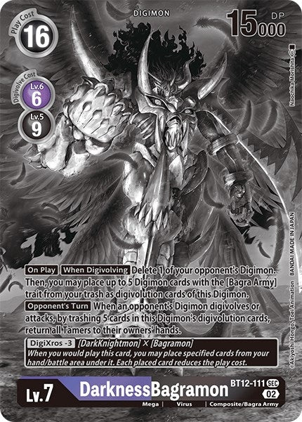 DarknessBagramon (Alternate Art) (Black & White) (12111) [BT12] - Digimon Card Game Single