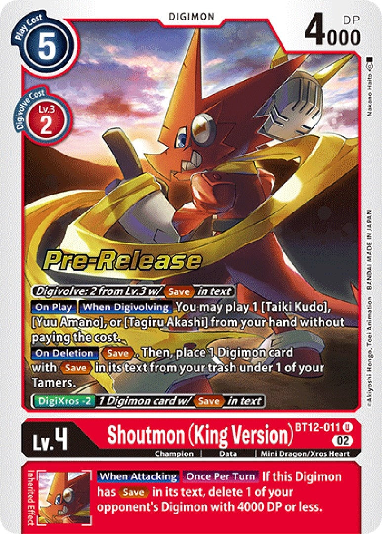 Shoutmon (King Version) (12011) [BT12_PR] - Digimon Card Game Single
