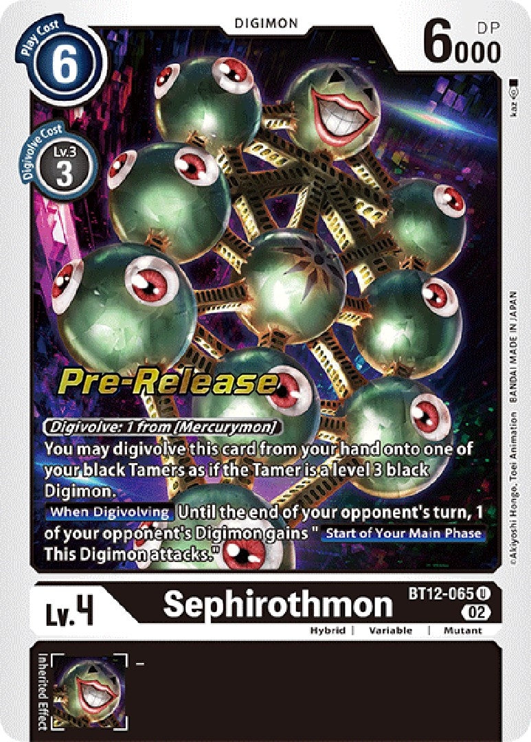 Sephirothmon (12065) [BT12_PR] - Digimon Card Game Single