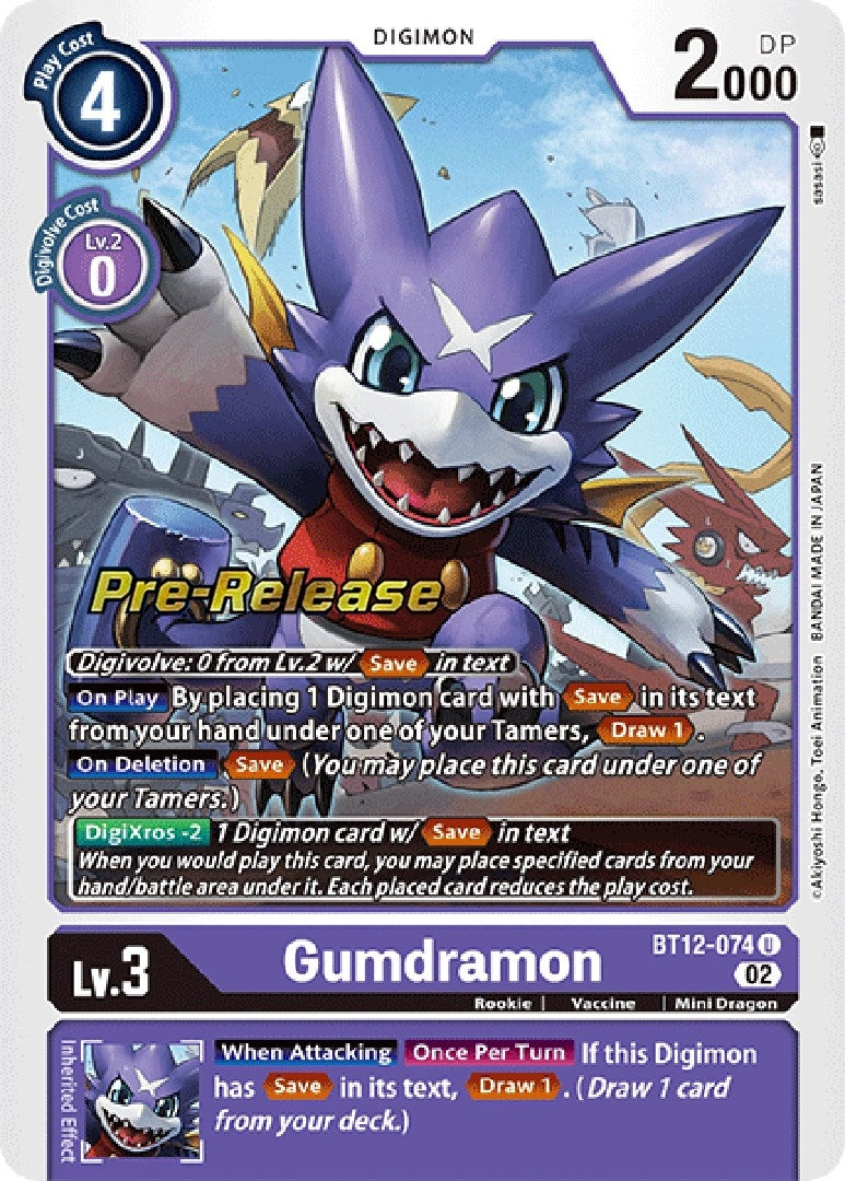 Gumdramon (12074) [BT12_PR] - Digimon Card Game Single