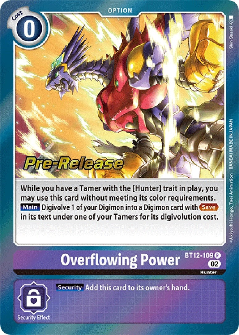 Overflowing Power (12109) [BT12_PR] - Digimon Card Game Single