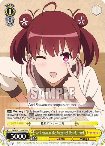 An Answer to the Autograph Board Izumi (71006) [SHS/W71] - Weiss Schwarz Single