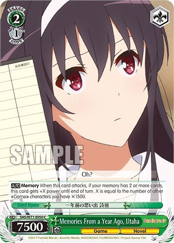 Memories From a Year Ago Utaha (71050) [SHS/W71] - Weiss Schwarz Single