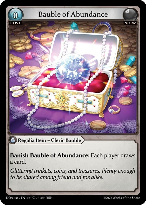 Image for Bauble of Abundance (021) (Dawn of Ashes 1st Edition) - Grand Archive TCG