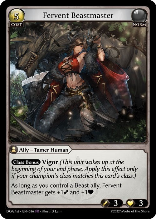 Image for Fervent Beastmaster (086) (Dawn of Ashes 1st Edition) - Grand Archive TCG