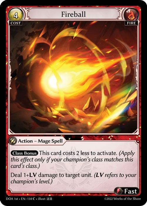 Image for Fireball (134) (Dawn of Ashes 1st Edition) - Grand Archive TCG