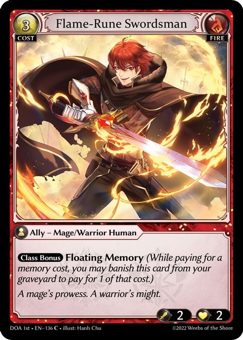 Image for Flame-Rune Swordsman (136) (Dawn of Ashes 1st Edition) - Grand Archive TCG