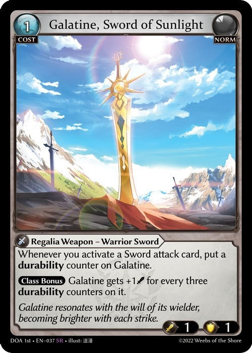 Image for Galatine, Sword of Sunlight (037) (Dawn of Ashes 1st Edition) - Grand Archive TCG