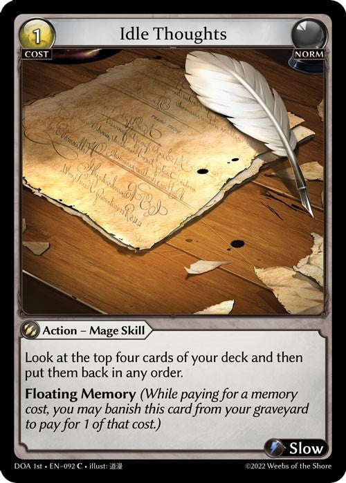 Image for Idle Thoughts (092) (Dawn of Ashes 1st Edition) - Grand Archive TCG