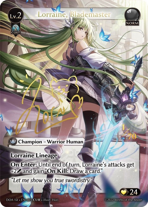 Image for Lorraine, Blademaster (CUR) (005) (Dawn of Ashes 1st Edition) - Grand Archive TCG