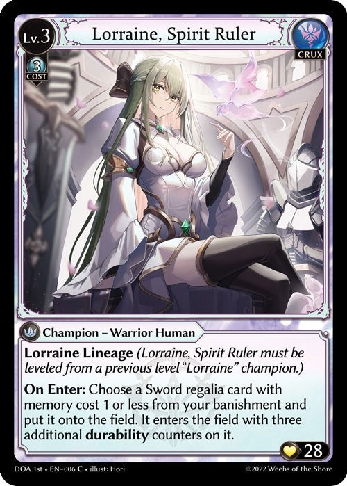 Image for Lorraine, Spirit Ruler (006) (Dawn of Ashes 1st Edition) - Grand Archive TCG