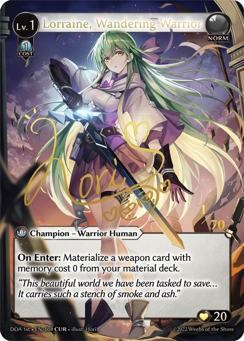 Image for Lorraine, Wandering Warrior (CUR) (004) (Dawn of Ashes 1st Edition) - Grand Archive TCG