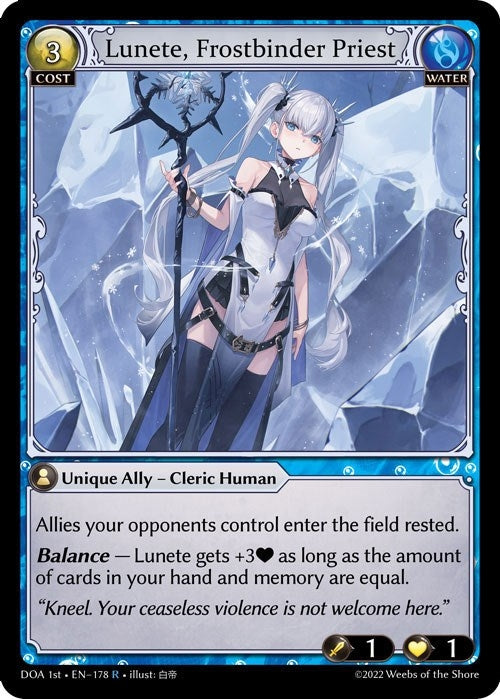 Image for Lunete, Frostbinder Priest (178) (Dawn of Ashes 1st Edition) - Grand Archive TCG