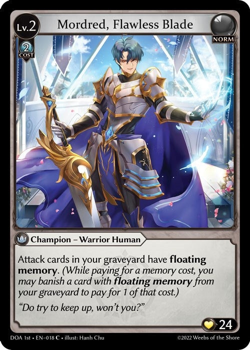 Image for Mordred, Flawless Blade (018) (Dawn of Ashes 1st Edition) - Grand Archive TCG