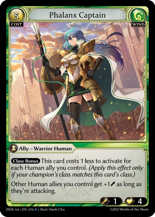 Image for Phalanx Captain (216) (Dawn of Ashes 1st Edition) - Grand Archive TCG