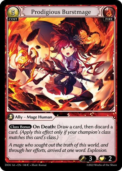 Image for Prodigious Burstmage (148) (Dawn of Ashes 1st Edition) - Grand Archive TCG