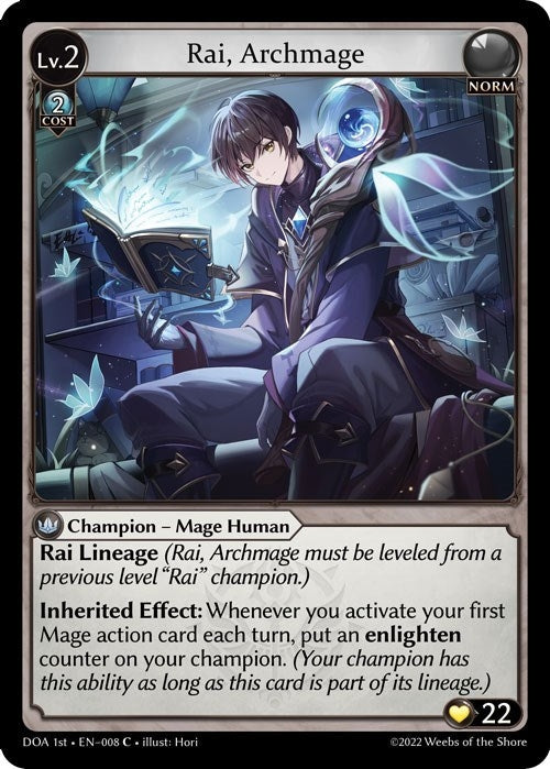 Image for Rai, Archmage (008) (Dawn of Ashes 1st Edition) - Grand Archive TCG