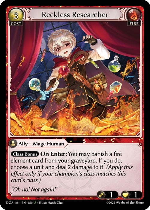 Image for Reckless Researcher (150) (Dawn of Ashes 1st Edition) - Grand Archive TCG