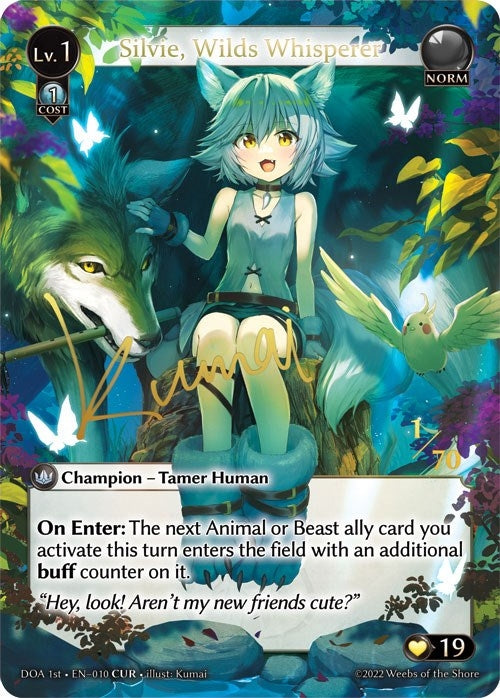 Image for Silvie, Wilds Whisperer (CUR) (010) (Dawn of Ashes 1st Edition) - Grand Archive TCG