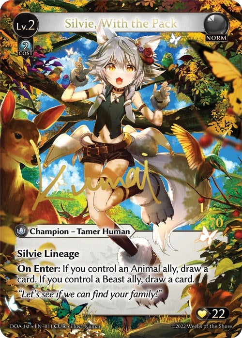 Image for Silvie, With the Pack (CUR) (011) (Dawn of Ashes 1st Edition) - Grand Archive TCG