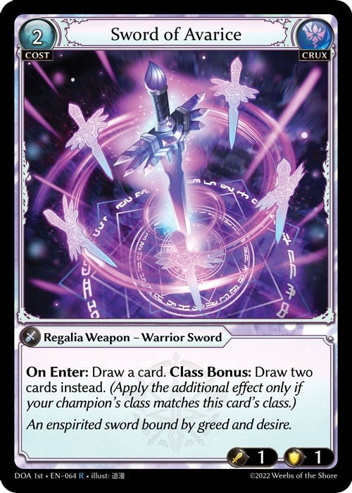 Image for Sword of Avarice (064) (Dawn of Ashes 1st Edition) - Grand Archive TCG