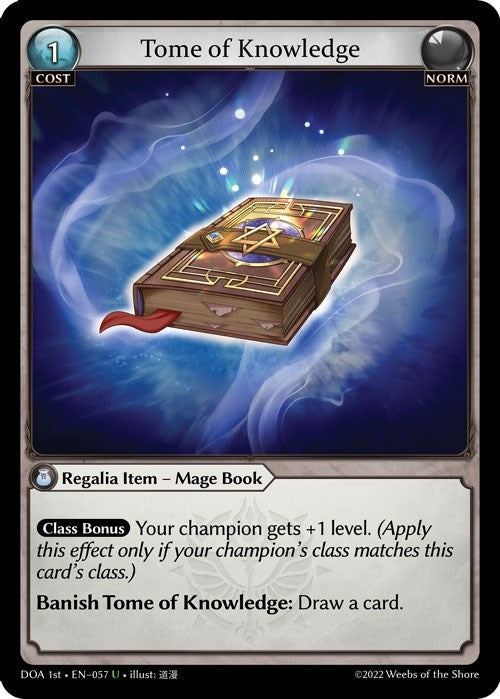 Image for Tome of Knowledge (057) (Dawn of Ashes 1st Edition) - Grand Archive TCG